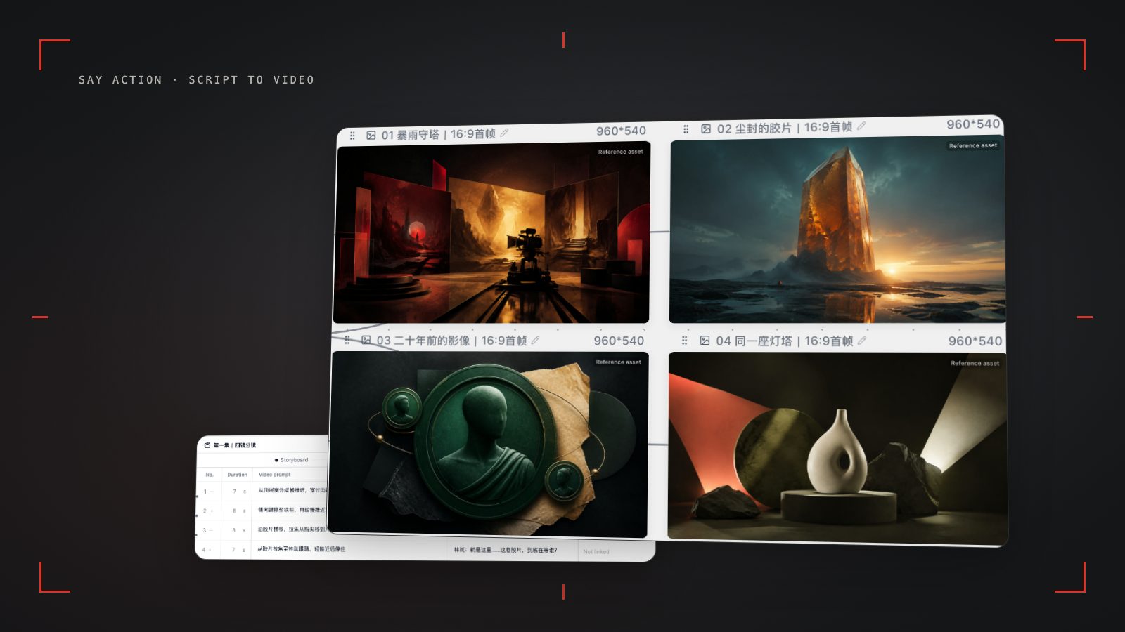 Do roteiro para storyboard e vídeo com IA: revise cada plano